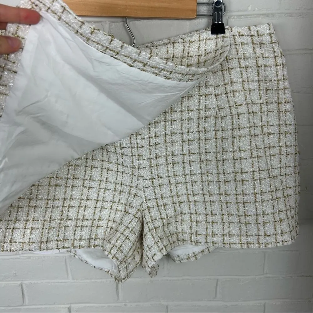 NWT Dolce Cabo White Tweed Knit Mini Skort Size XL - Image 12