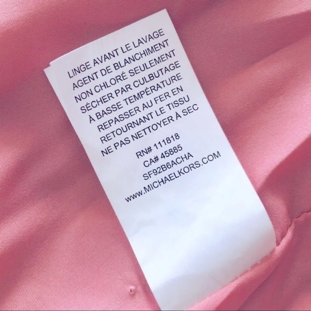 Michael Kors Bomber Jacket Dusty Rose Moto Faux Leather Size S NWT - Image 10