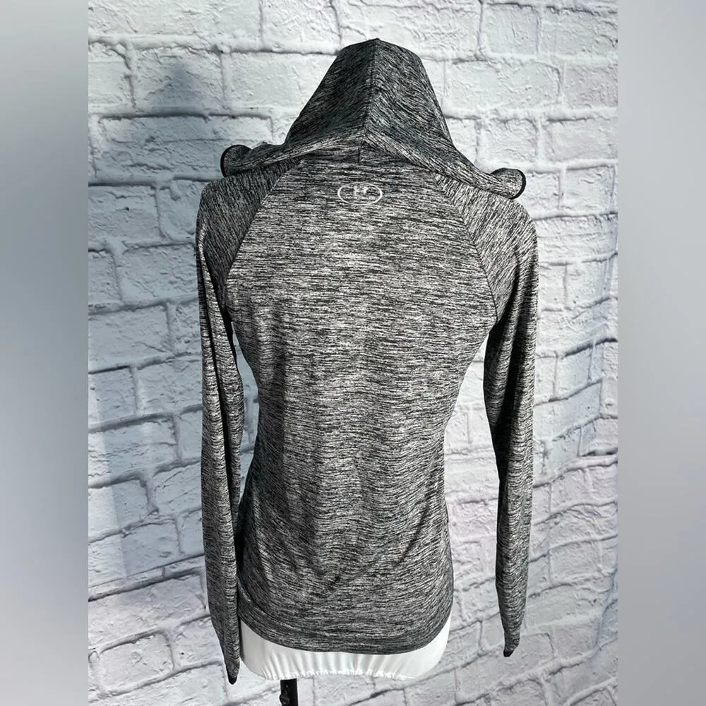 Under Armour tech gray pullover hoodie size XS heat gear - Image 2