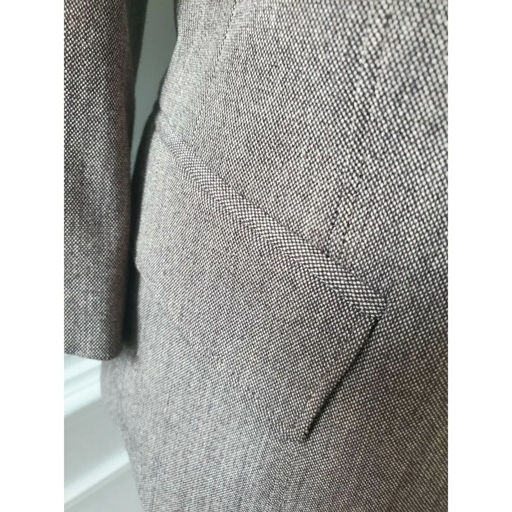 Josephine Womens Gray Polyester & Rayon Collared Button Long Sleeve Blazer - Image 4