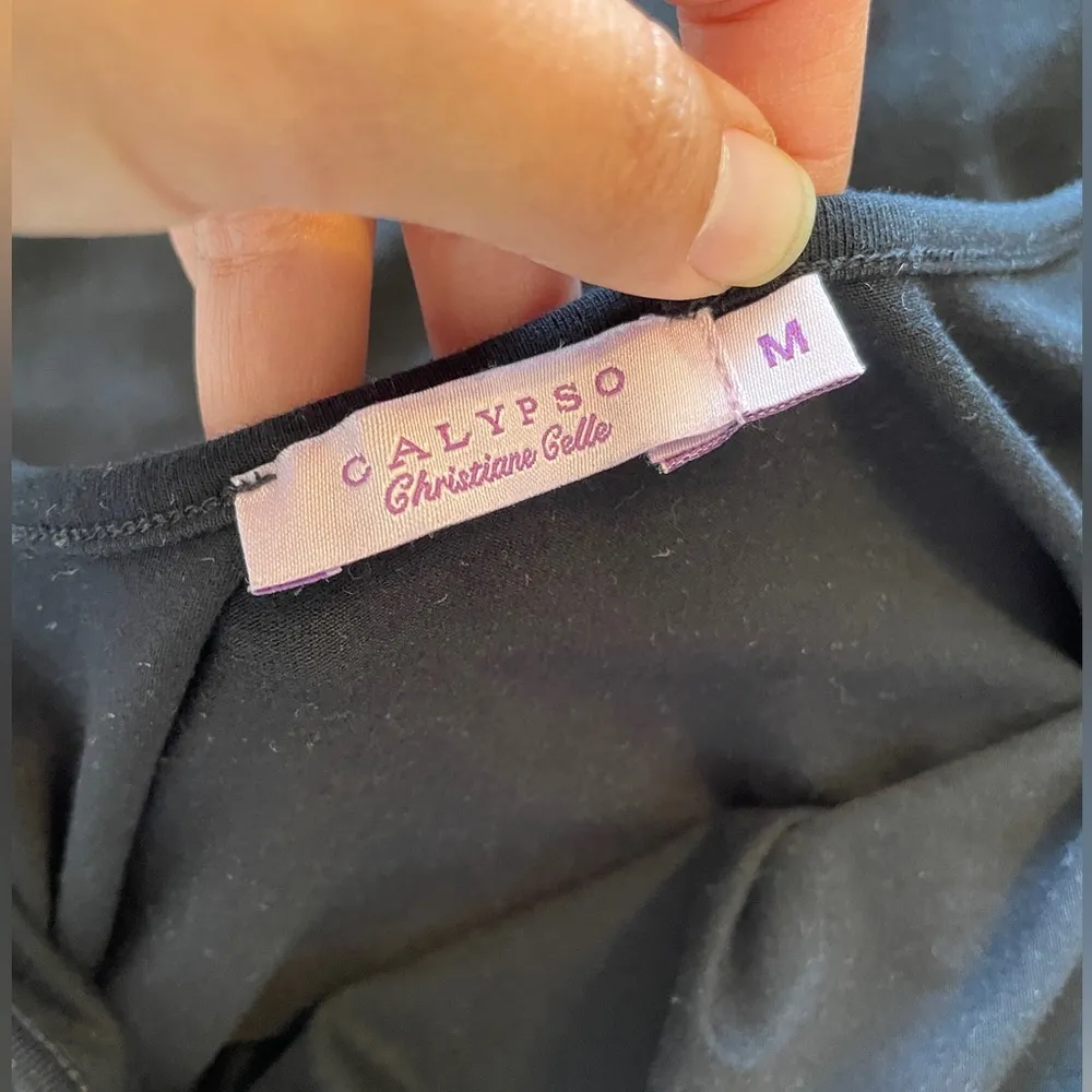 Calypso Christiane Celle Long Sleeve Low Back Midi Dress Black (Medium) - Image 4