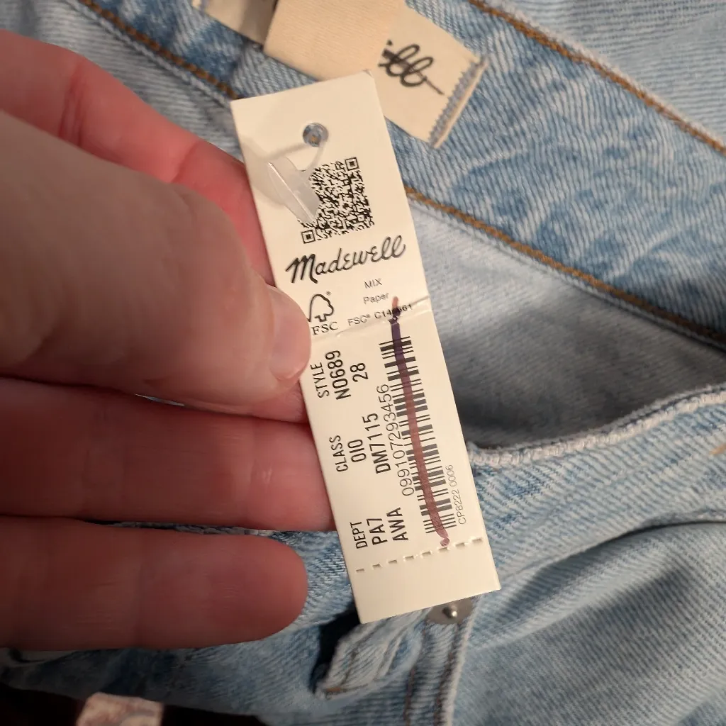 NWT Madewell High Rise Super Wide Leg Curvy Jeans W28 Light Wash - Image 11