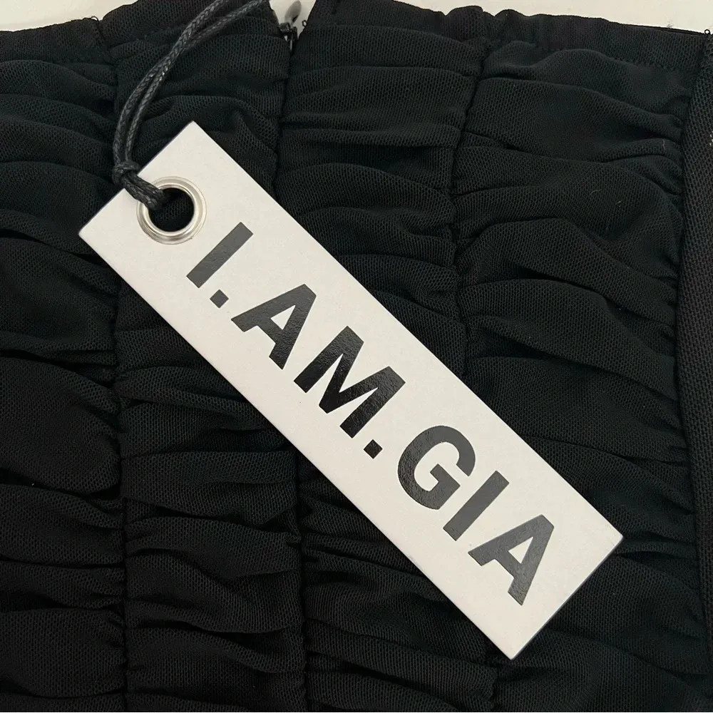 I.AM.GIA Ophelia Jumpsuit Ruched Mesh Strapless Stretch Black Sexy Chic Size S - Image 10