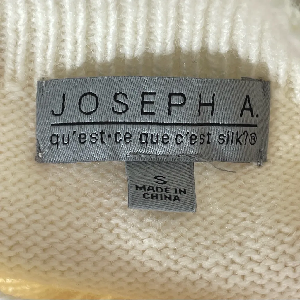 JOSEPH A. Women Ribbed Mock Neck  X-Knit Sweater , Cream Size S - Image 6