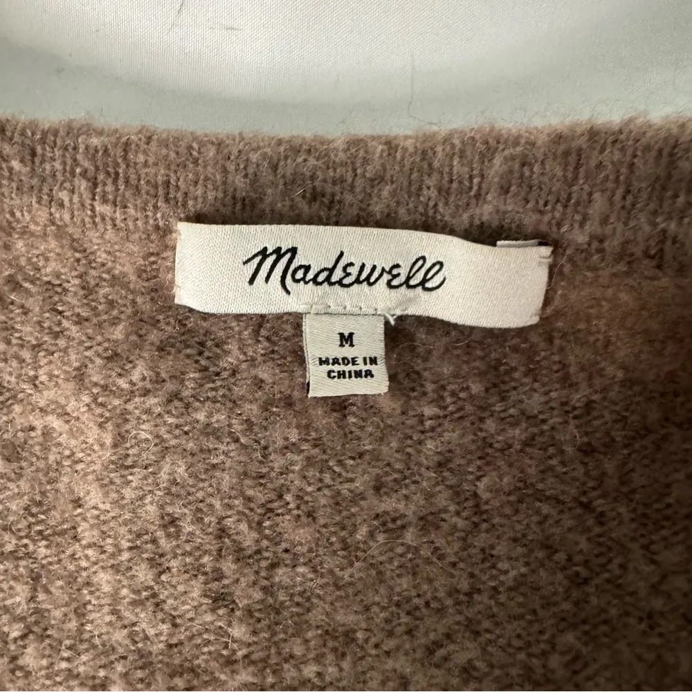 Madewell Cozy Walker Cardigan Size M Brown Wool Aplaca Long Line Pockets Casual - Image 7