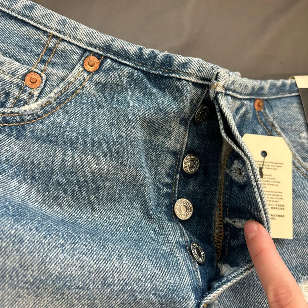 Levi’s Ripped Denim 501 Shorts - Image 3