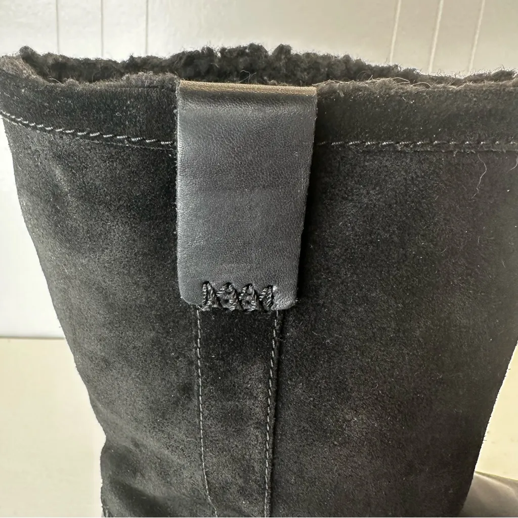 Clarks Glick Elmfield Black Leather Suede Mid Calf Winter Boots Women’s 8M EU 39 - Image 5