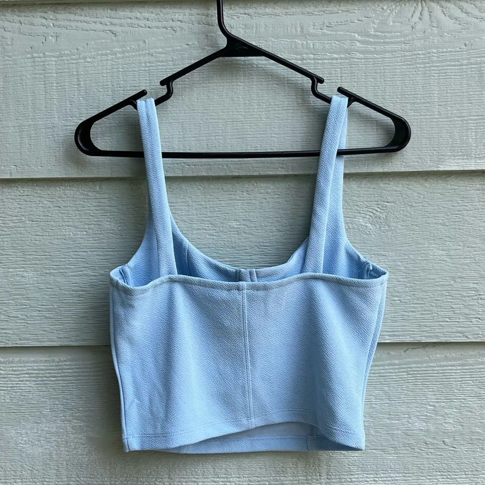 MIMOSA Blue Iris crop corset style shirt in Sky | large - Image 5