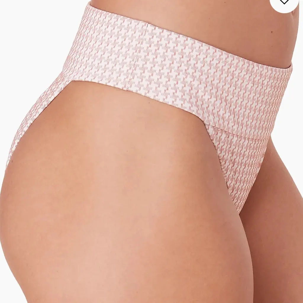 Andie Bikini Set Rye Top Wide-Band Cheeky Bikini Bottom Pink Koi size Small NWOT - Image 9