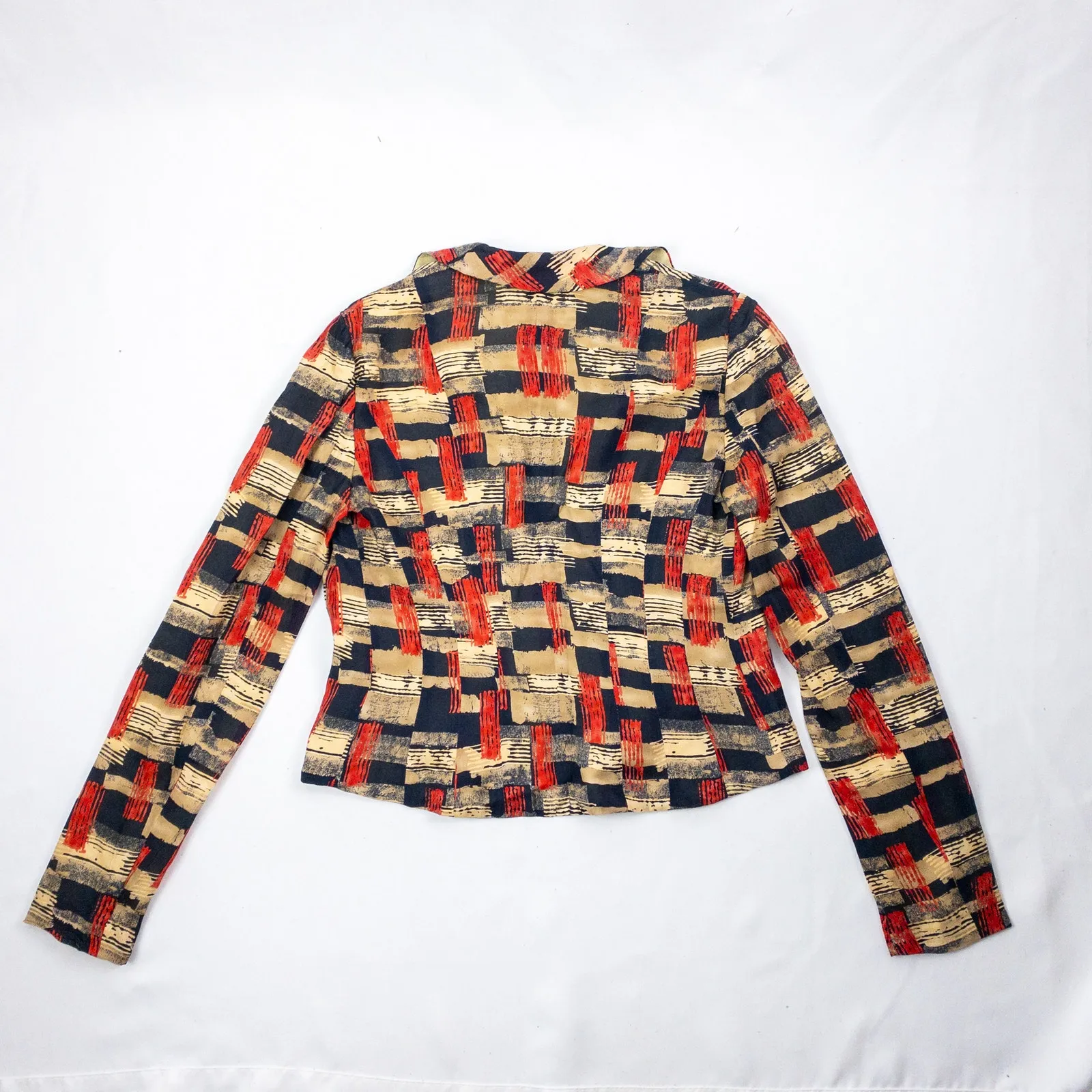 Elie Tahari Vintage Red Blue Striped Blazer Womens Small - Image 7