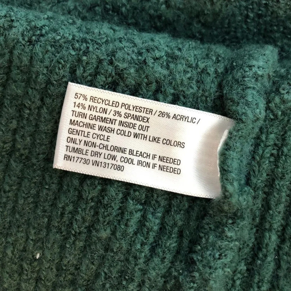 Knox Rose Womens Green Cable Knit Sweater Mock Neck Relaxed Fit 2X - Image 5