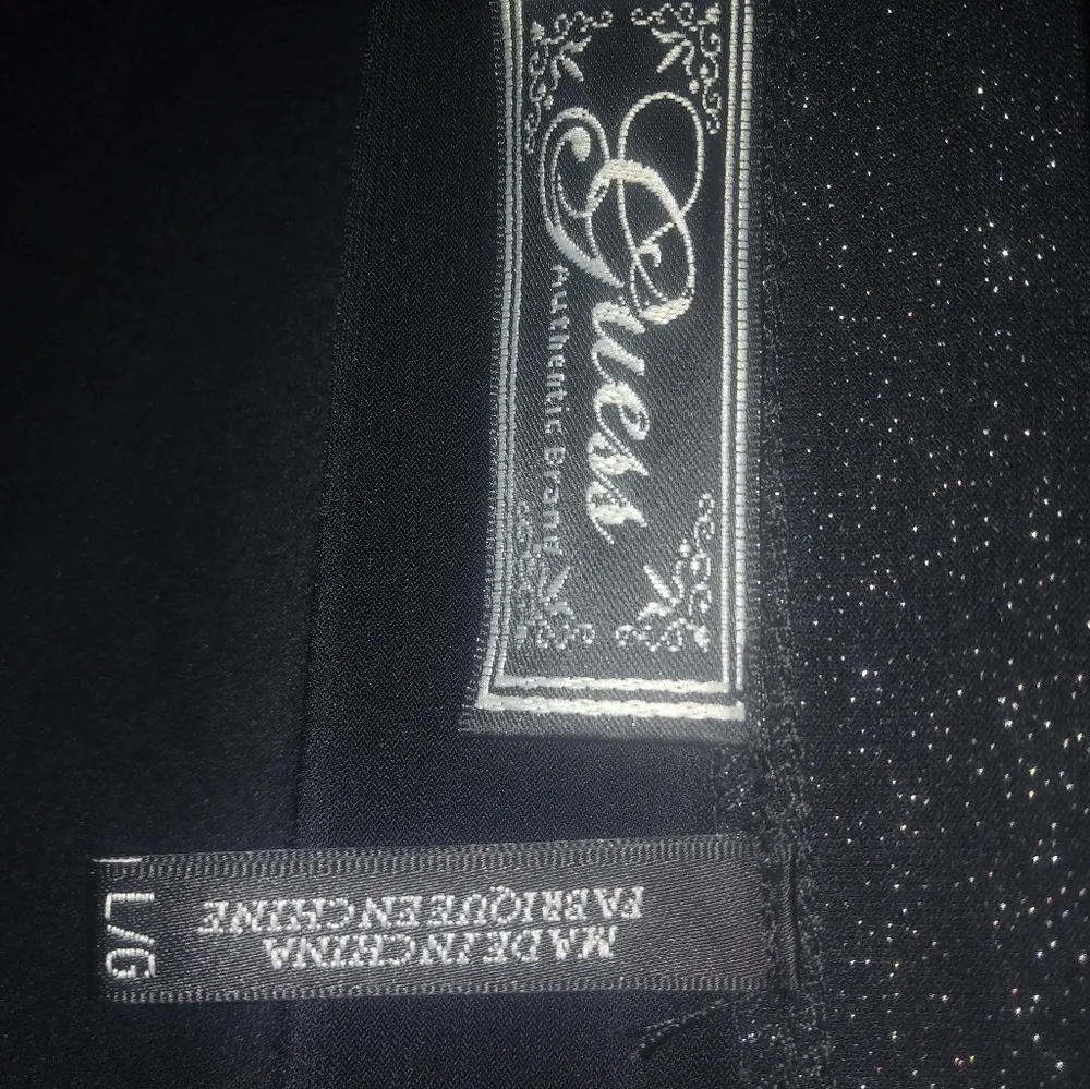 GUESS L Black Silver Sparkle Bodycon Dress - Image 4