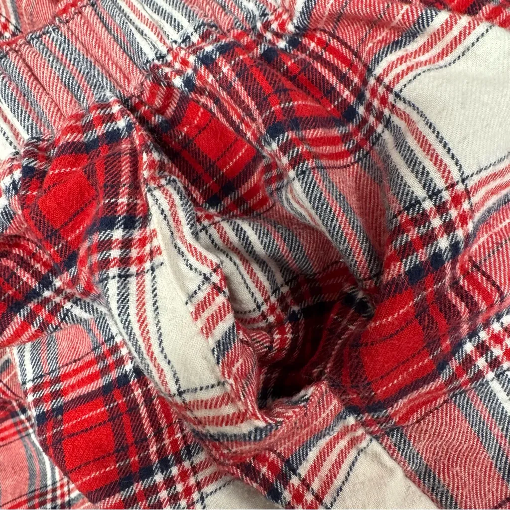 Eberjey Gisele Flannel Long Pajamas PJ Set Tartan Plaid/Haute Red Medium - Image 8