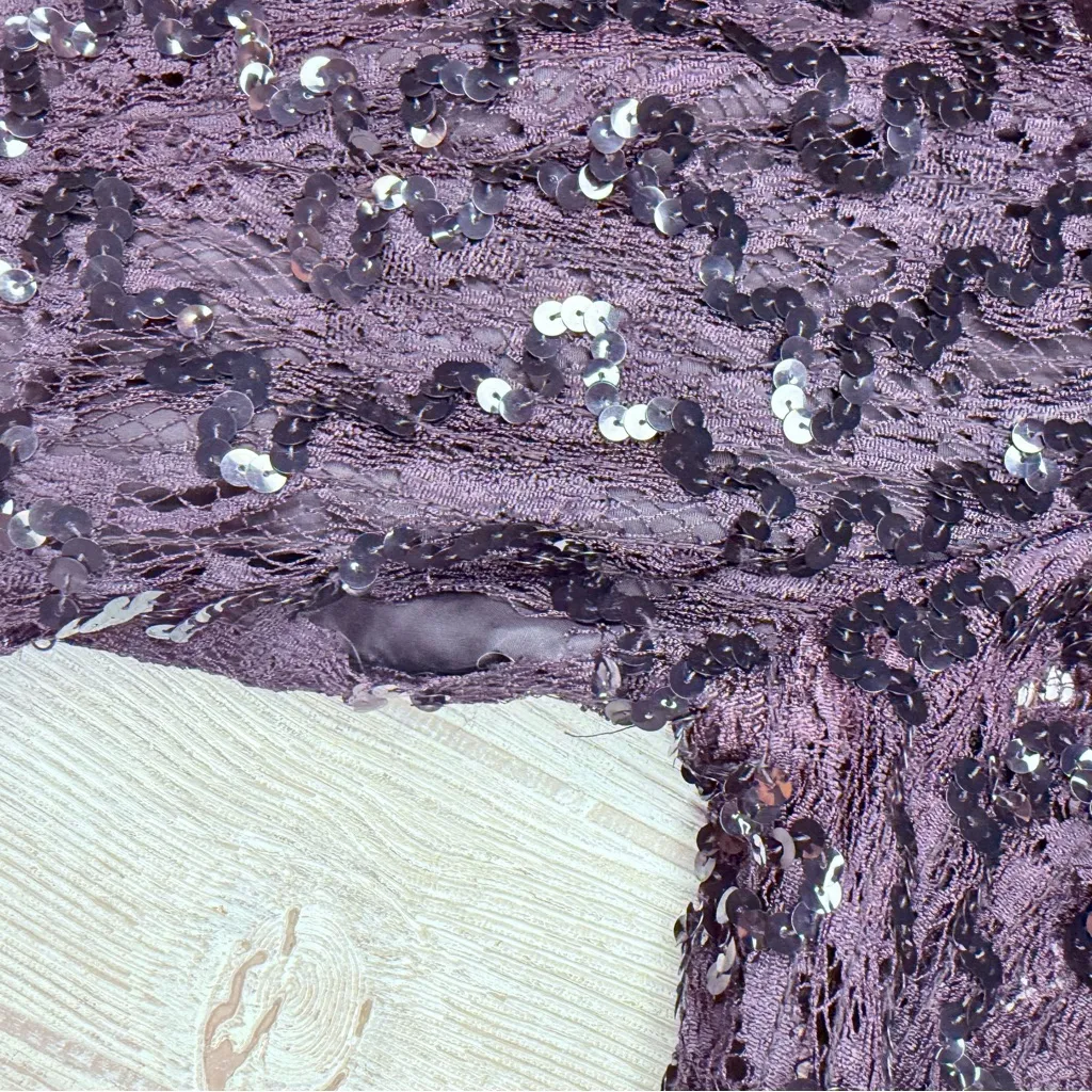 Vintage Lillie Rubin black sequin beaded floral ruffle long sleeve formal dress - Image 10