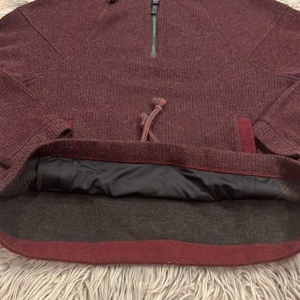 Hartlie wool blend pullover half zip jacket mulled wine M - Image 9