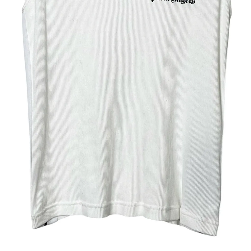 Palm Angels Logo Tank Top Women’s Medium White Cotton Streetwear Casual - Image 4
