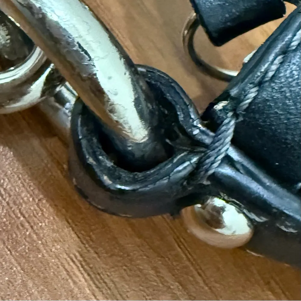 COACH 12909 Signature Black Lurex Jacquard Fabric Striped Stud Hobo Shoulder Bag - Image 14