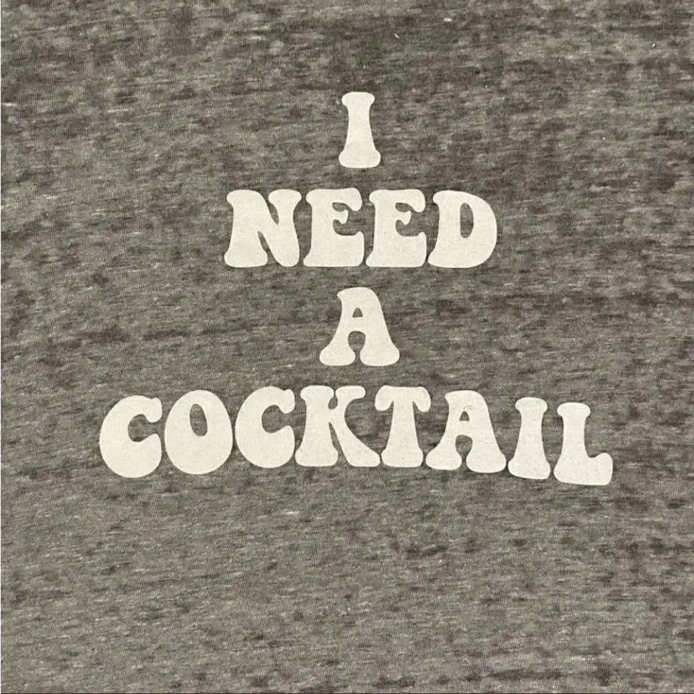 Chaser Revolve Heather Gray Festival I Need. Cocktail Short Sleeves TShirt SZ M - Image 8