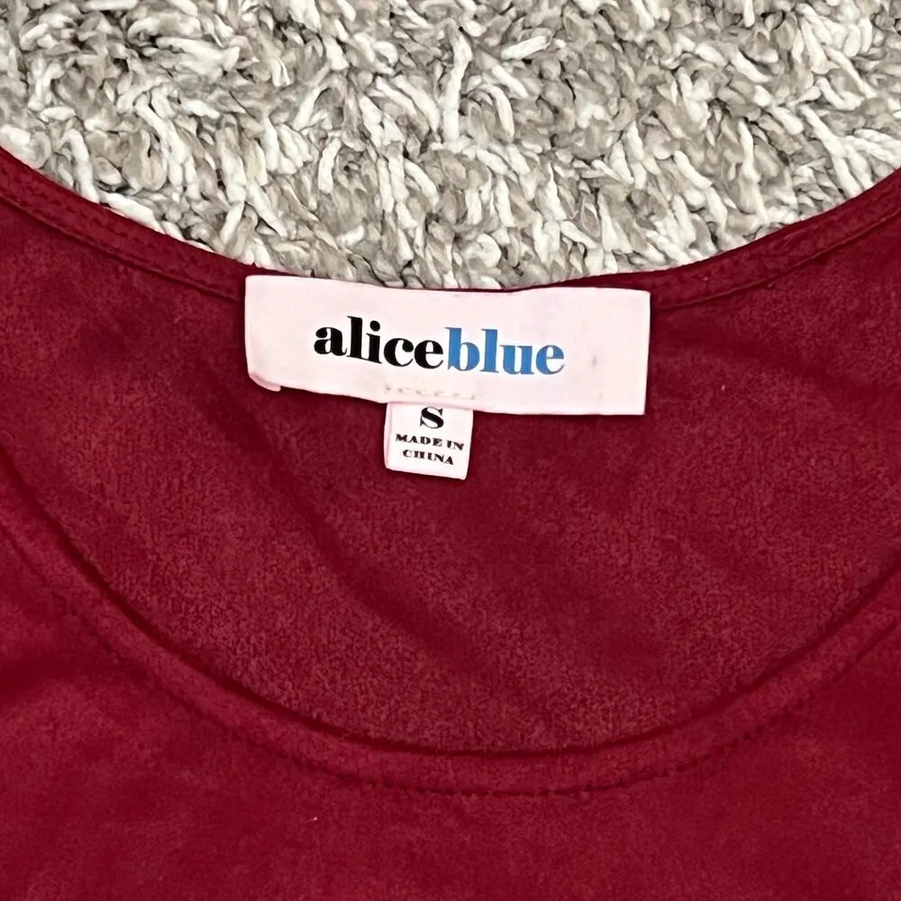 Alice Blue SMALL Short Sleeve Round High-Low Hem Faux Suede Top - Stitch Fix - Image 7