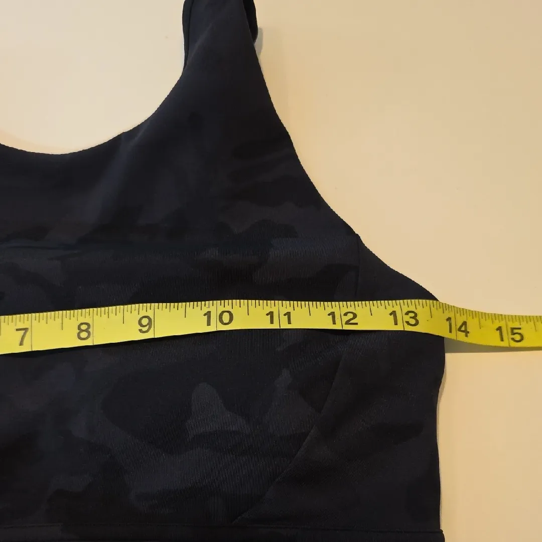 Lululemon Stronger As One High Neck Long Line Bra Incognito Camo Grey Size 6 - Image 9