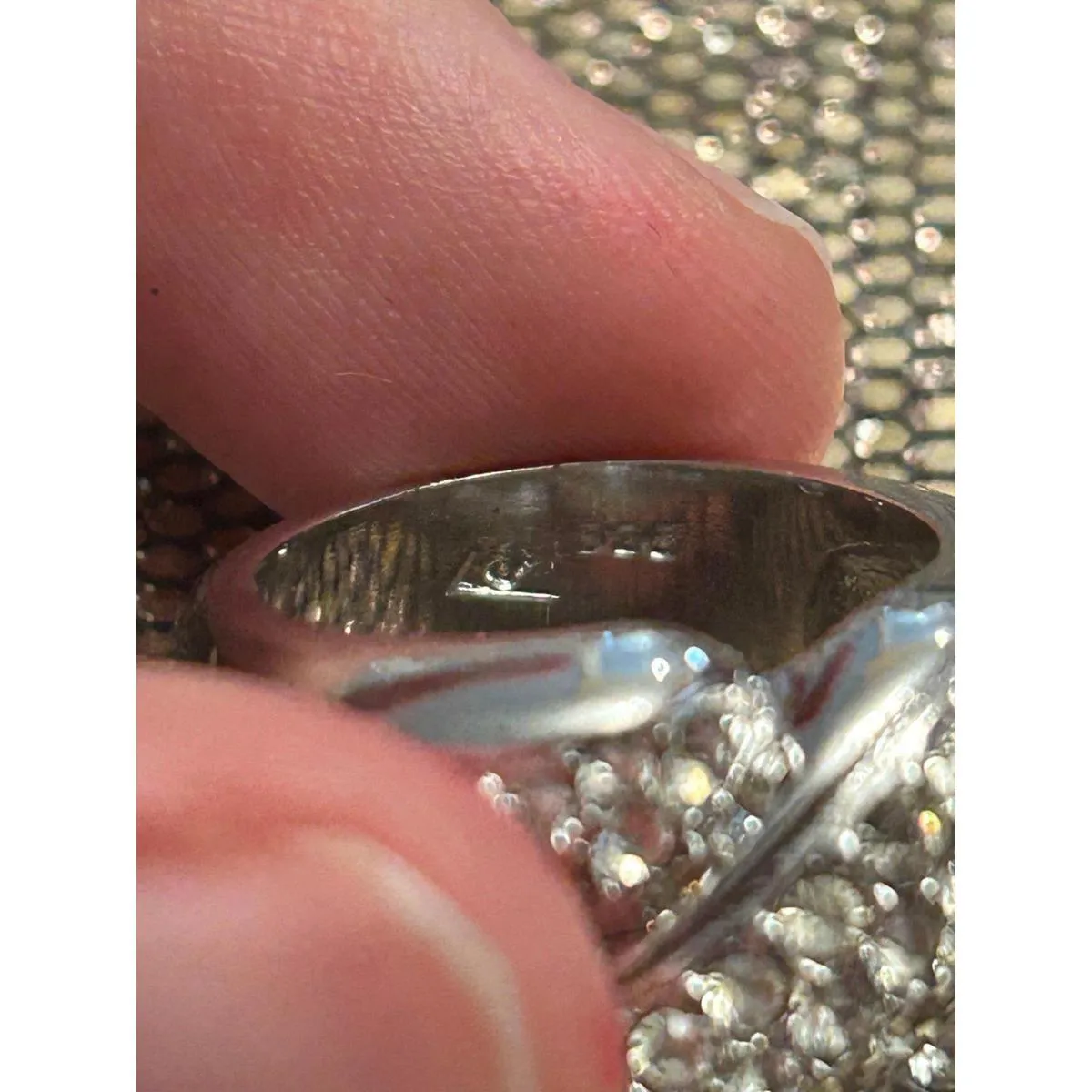 925 sterling silver ring band size 5 10.21g g23 missing stone scrap - Image 7