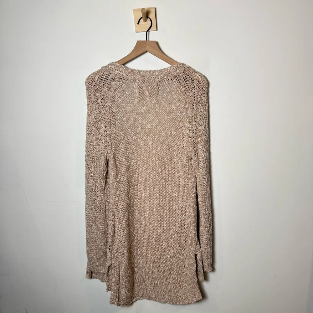 Anthropologie Angel of the North Long Blush Pink Mori Knit Cardigan 3 Button M Size M - Image 2