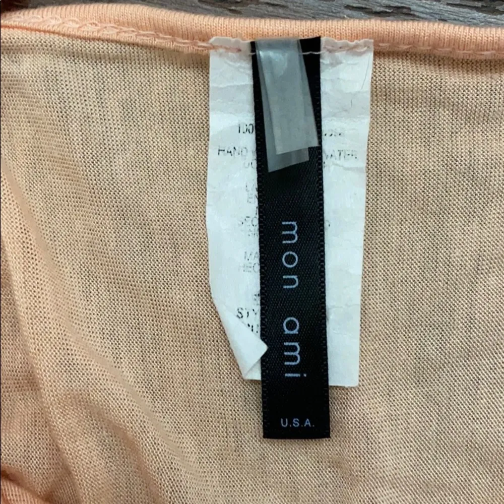 Mon Ami Women’s Large One Shoulder Off Shoulder Light Slouchy Peach Top Shirt Pink - Image 6