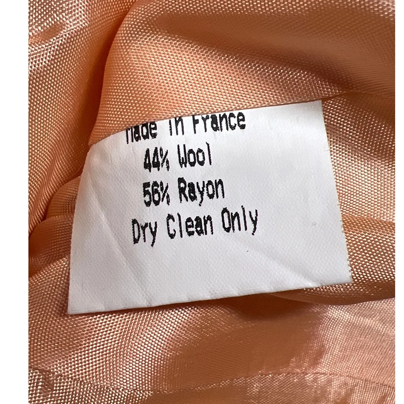 Vertigo Paris Blazer Women M Peach Soft Boucle Wool Blend Buttoned Jacket France - Image 15