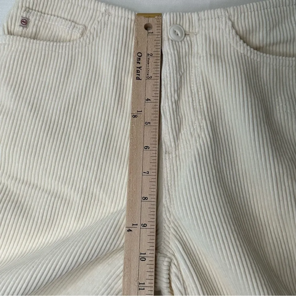 AG Etta High Waist Crop Wide Leg Corduroy Pants Size 24 ivory dust - Image 11