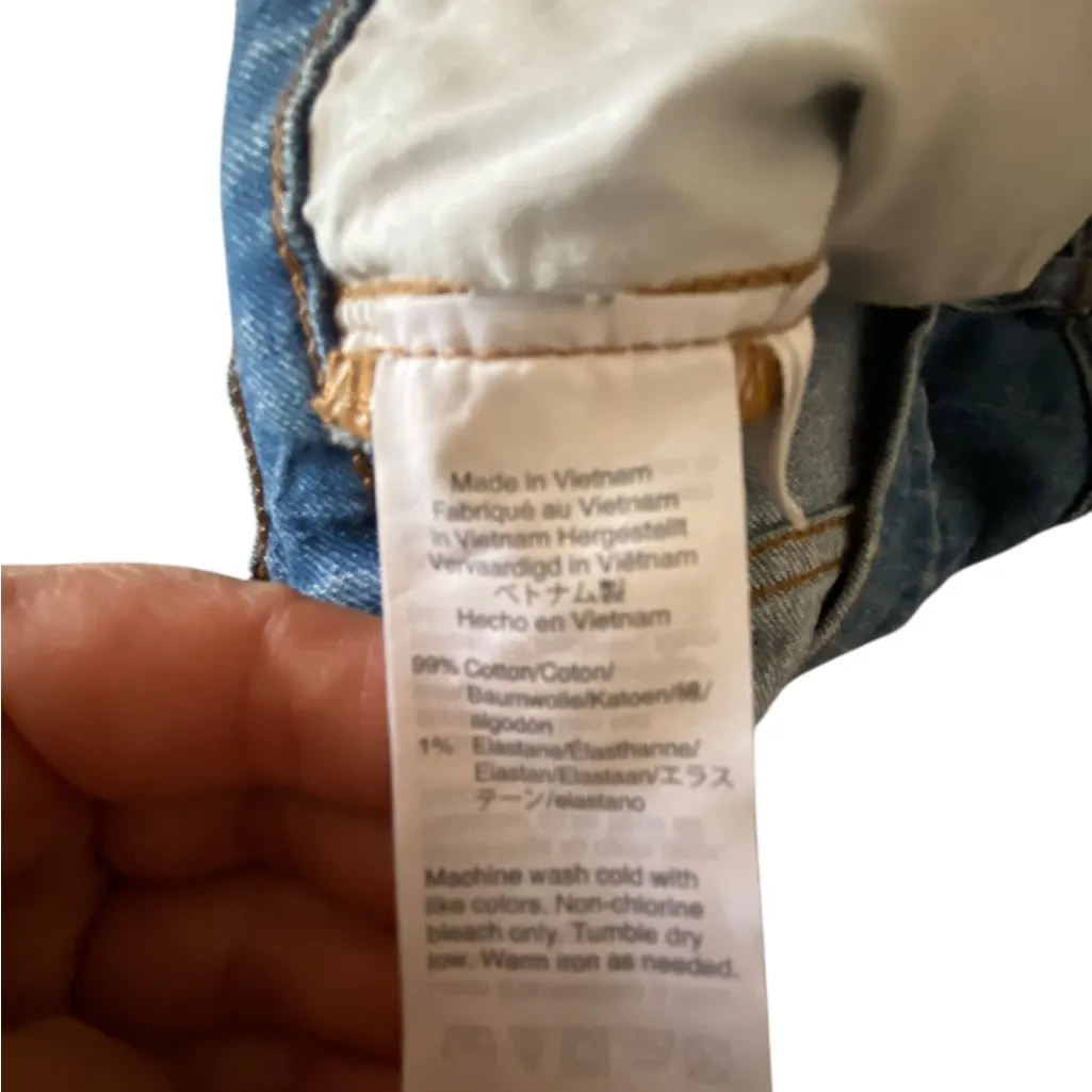 Madewell Jordie Wash Style High Rise Denim Cuffed Jean shorts Cut offs Cotton - Image 9