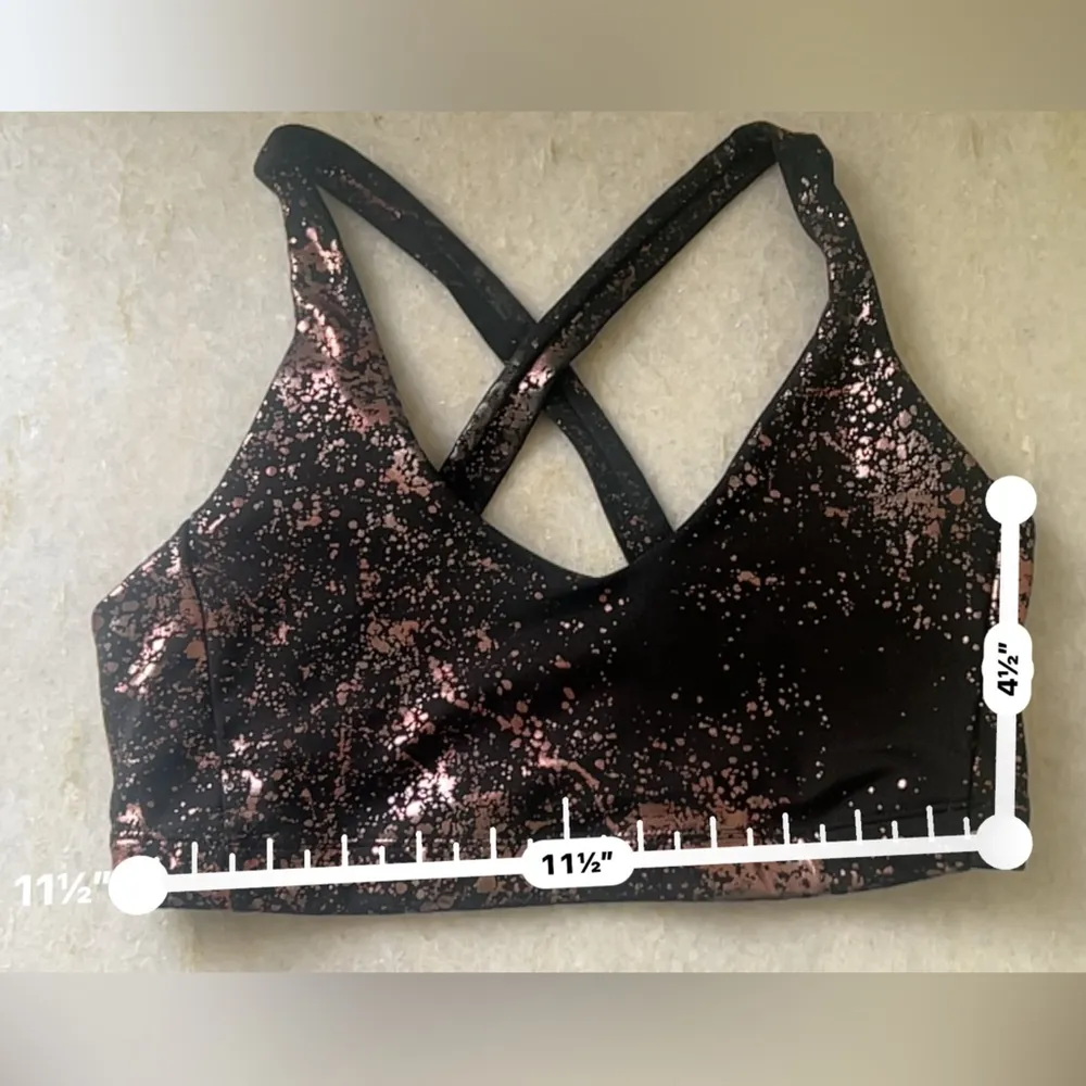 Art Foil Rose Gold Splatter Cross Back Bra sz XS - Image 7