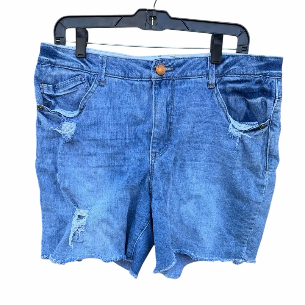 Democracy Blue Distressed Jean Shorts size 16 - Image 7