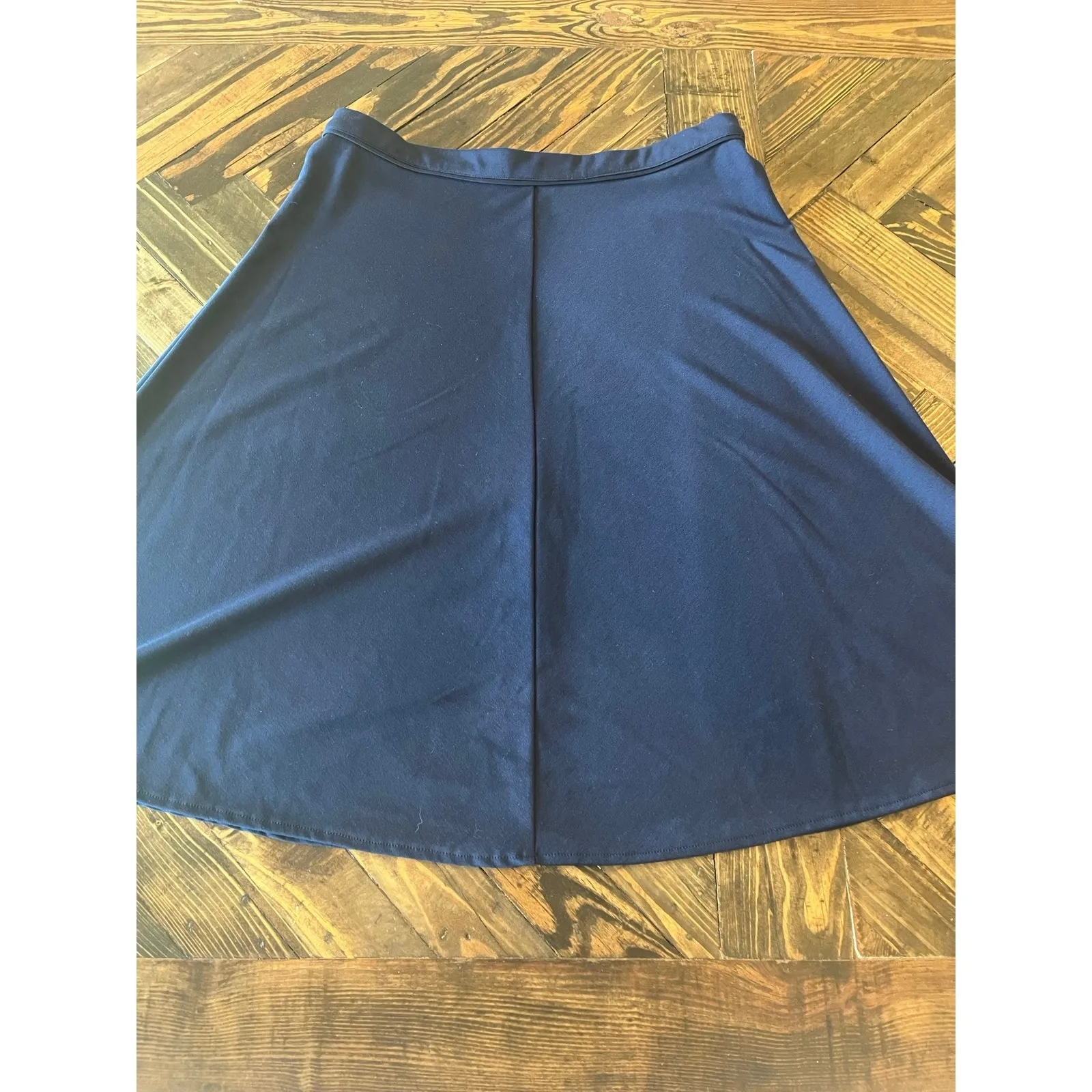 Academia Twee Workwear Career Women Skirt Large Neutral Stretch Elastic Waist Blue - Image 3