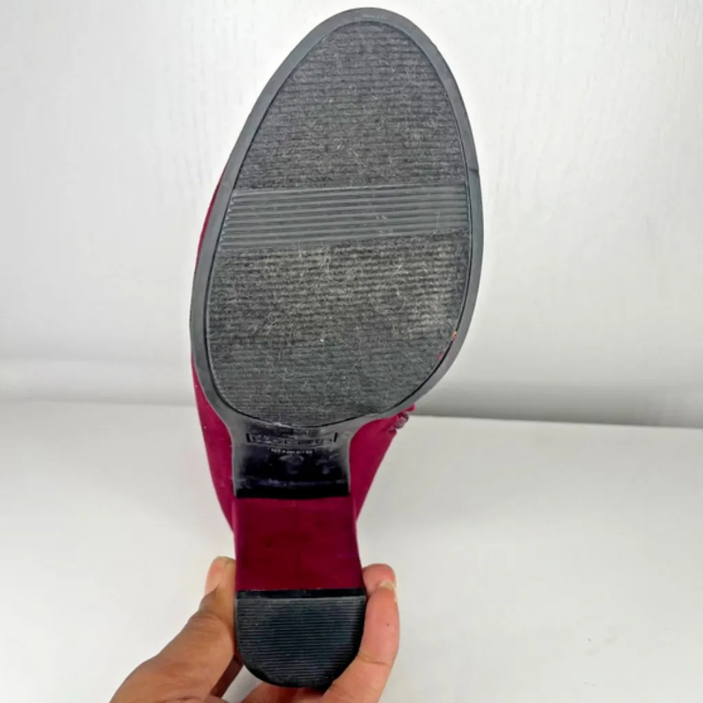 Carlos by Carlos Santana Burgundy Faux Suede Sandra Lace - Image 6