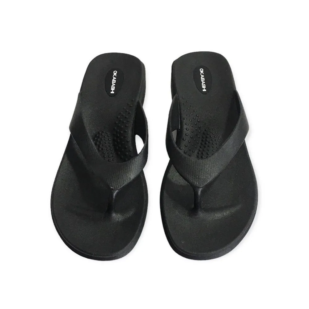 🆕Okabashi Splash Black Wedge Platform Flip Flops Size 10 - Image 5