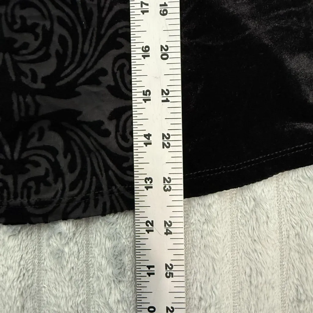 Gypsies & Moondust Black Velvet Burnout Top Women XS High Neck Choker Whimsigoth - Image 7