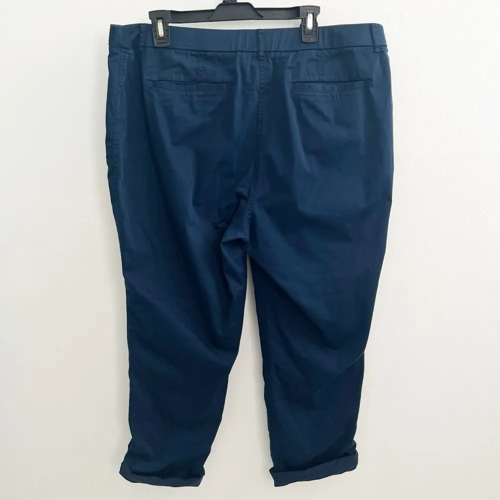 Chico's  XL Crop Cargo Pants Womens Blue Utility Roll Up Pockets Stretch - Image 5