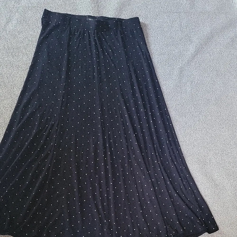 Torrid Black Maxi Skirt Modest Polka Dot White  Size 0 - Image 2