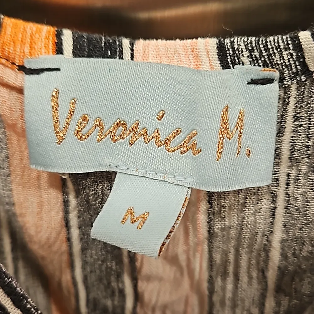 Veronica M 💕💕 Faux Wrap Tank Top ~ Multi-Color Striped Print Medium - Image 6