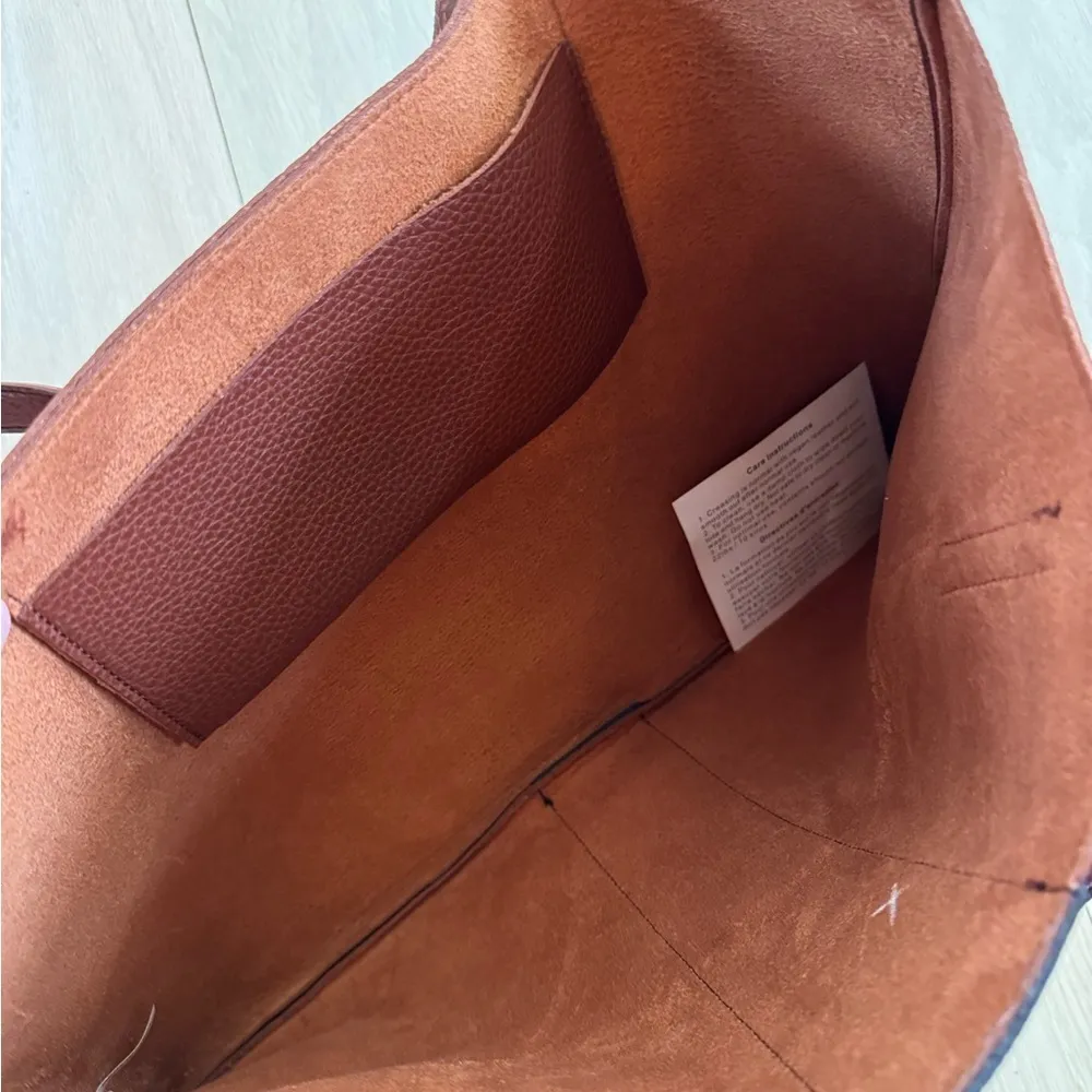 Vince Camuto Vegan Leather Tote Brown And Black Purse Shoulder Bag - Image 4