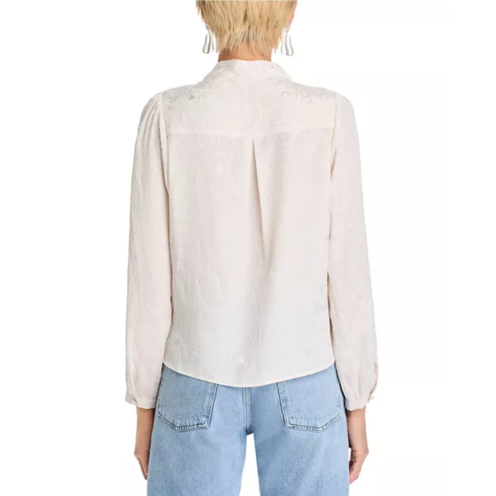 AQUA Wrap Blouse Long Sleeve Floral Print Elegant‎ Top XS - Image 3