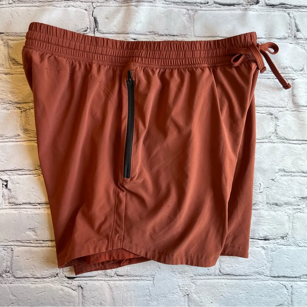 Gilly Hicks Running Shorts Small Lined Zip Pockets Womens Rust Athletic Work Out - Image 7