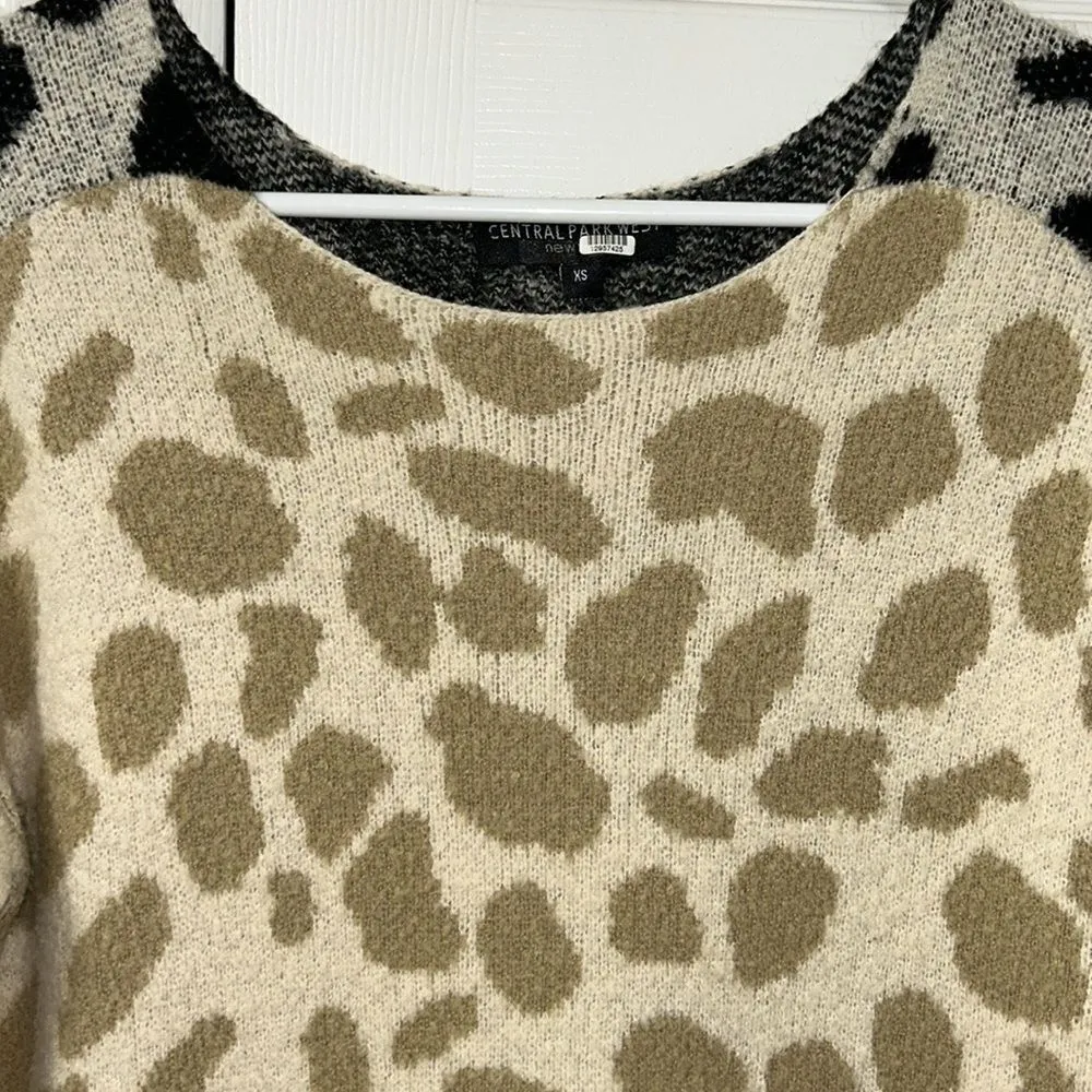 Central Park West RTR Leopard Multi Print Brown/Blue Sweater(Size XS) - Image 6