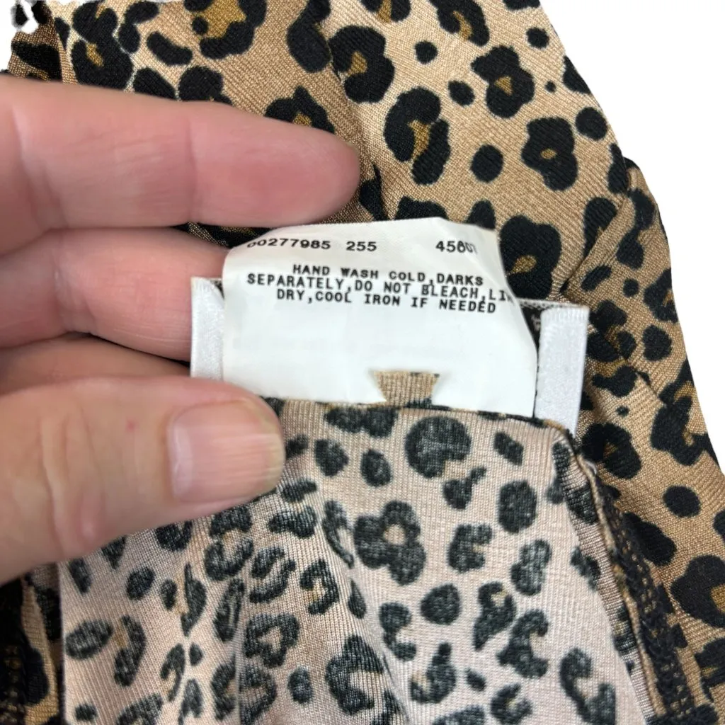 AGB Byer California leopard blouse, size Large, silky, dressy, party, animal - Image 6