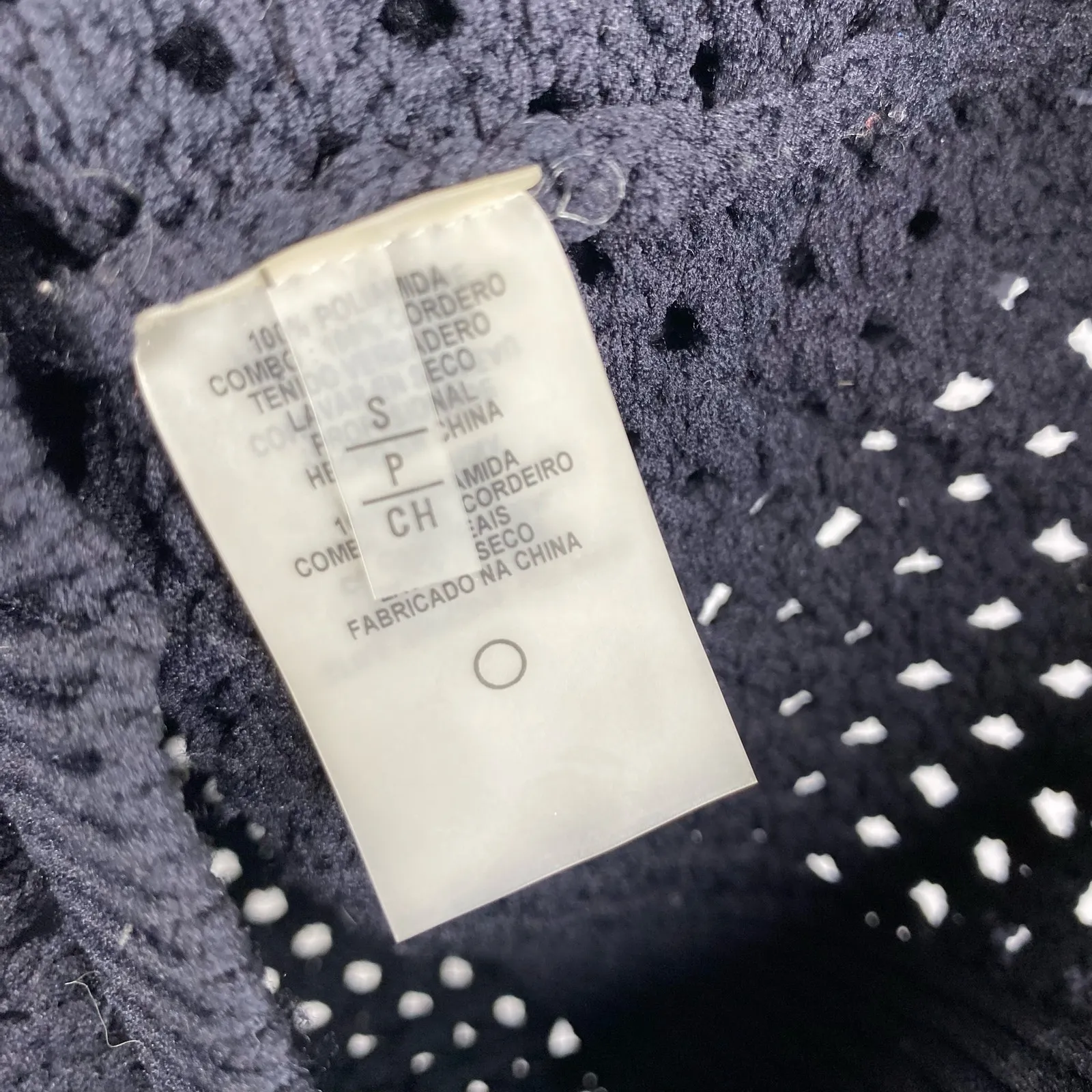 Crochet Leather Fringe Black Short Sleeve Open Knit Sweater Gothic Size Small - Image 10