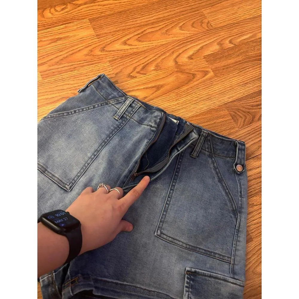 Forever21 Jean Cargo Shorts Size 30 - Image 6