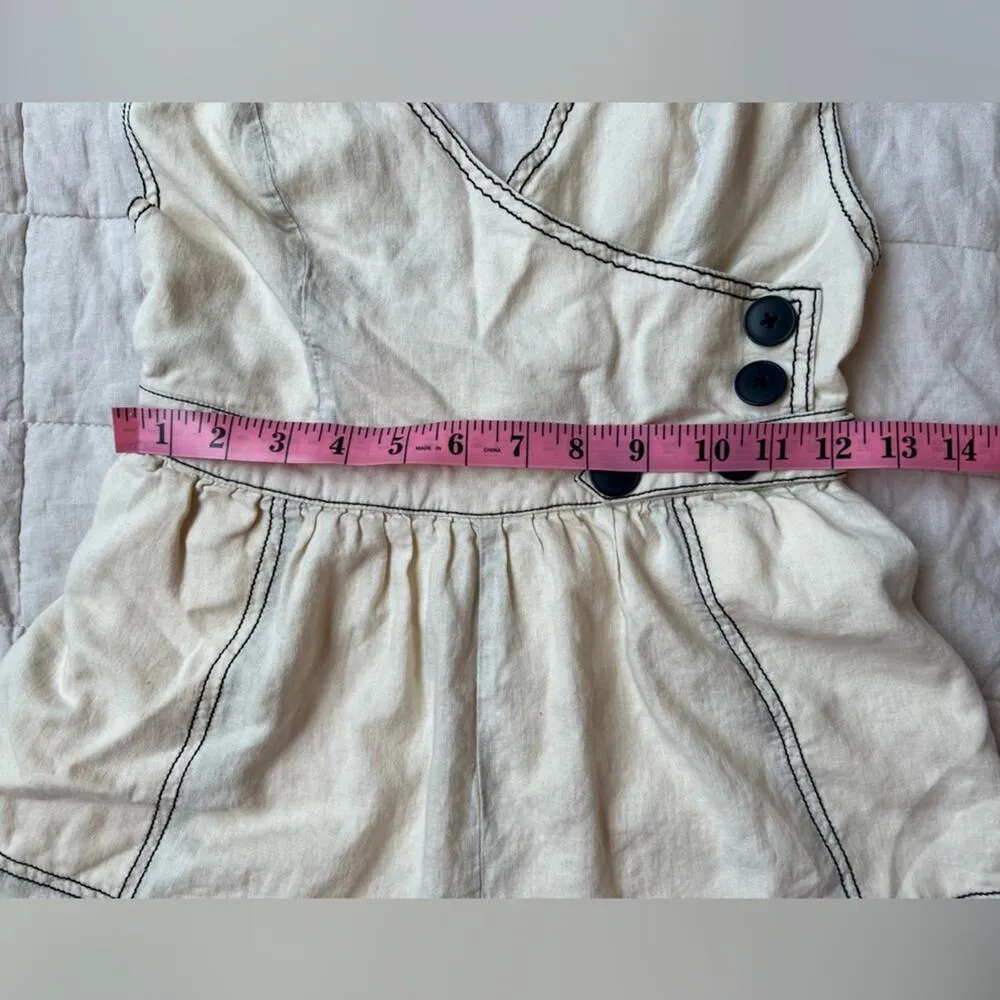 Urban Outfitters Cream Navy Nautical Sailor Anita Button Wrap Romper Seaside- SM - Image 11