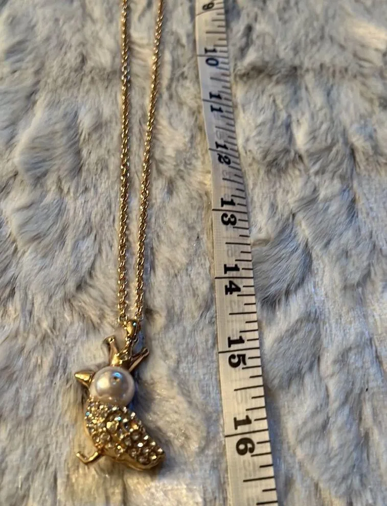 Liz Claiborne Beautiful Bird w/ Crown Necklace 18” Pearl Head & Gem Stone Body - Image 7