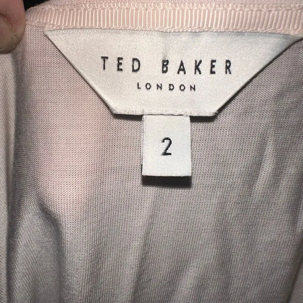 Ted Baker floral silk luxury size 2/6 royalcore classic top - Image 3