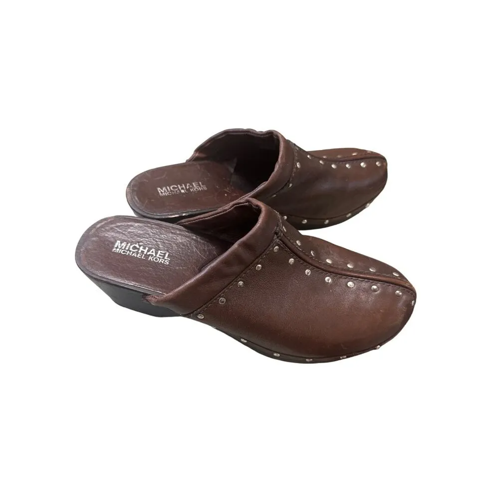 Michael Kors women’s brown shoes/clogs vintage size 9M 2” heels SKU 2725 - Image 14